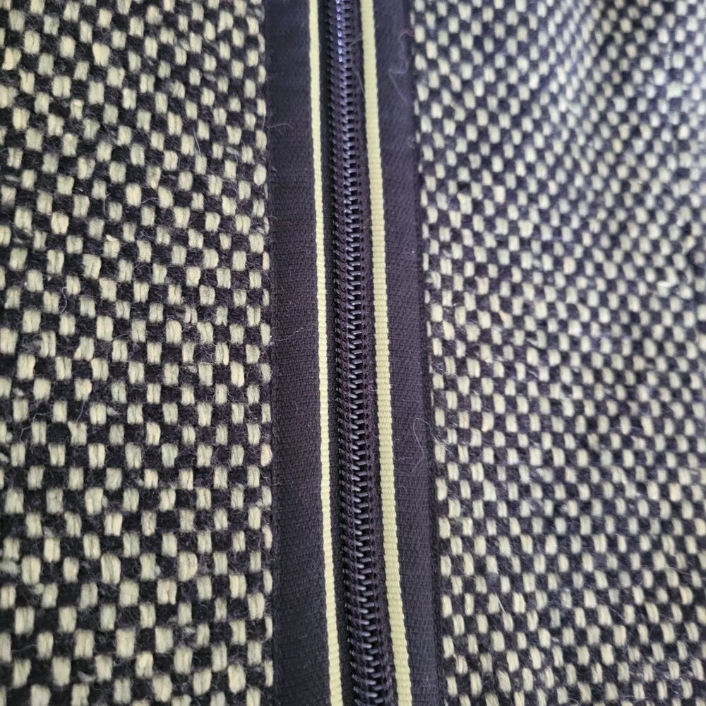 Marc Cain Wool Zip Front Jacket Blazer 6 Green Black Check - Picture 2 of 12